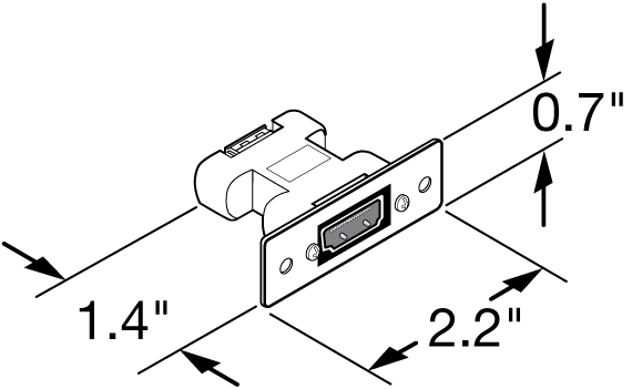 One HDMI Female to Female Barrel Panel Drawing