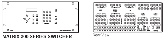 Matrix 200 Series Switcher Panel Drawing