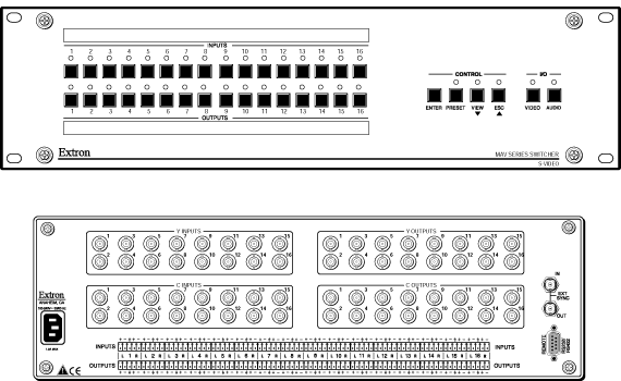 MAV 1616 SV & MAV 1616 SVA Panel Drawing