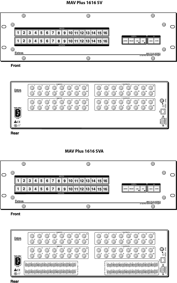 MAV Plus 1616 SV Panel Drawing