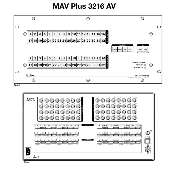 MAV Plus 3216 AV Panel Drawing