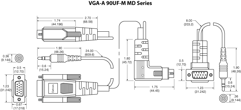 VGA-A 90UF-M MD Series Panel Drawing