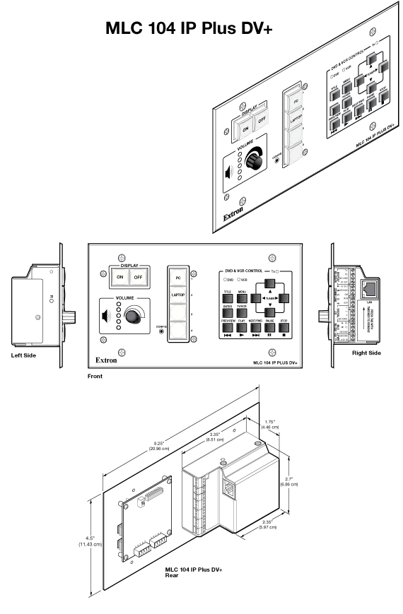 MLC 104 IP Plus DV+ Panel Drawing