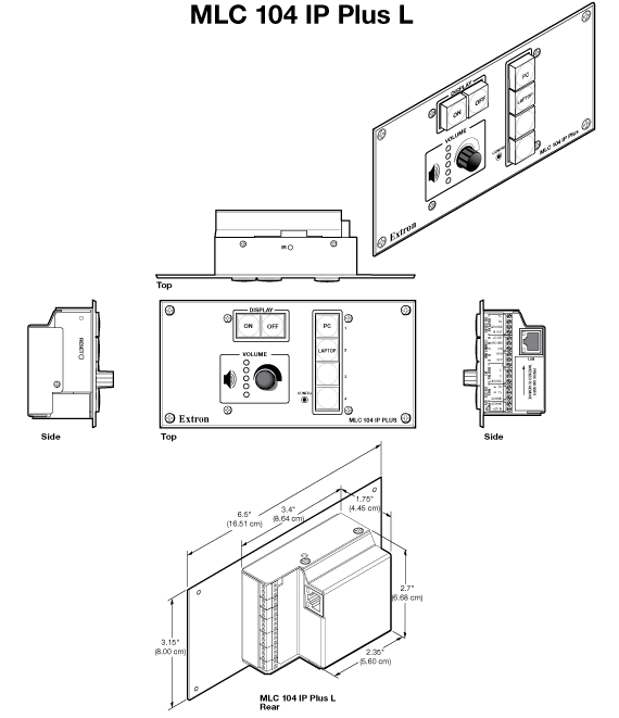 MLC 104 IP Plus  L Panel Drawing