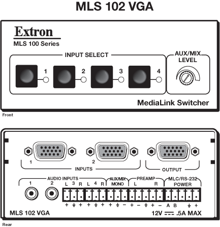 MLS 102 VGA Panel Drawing