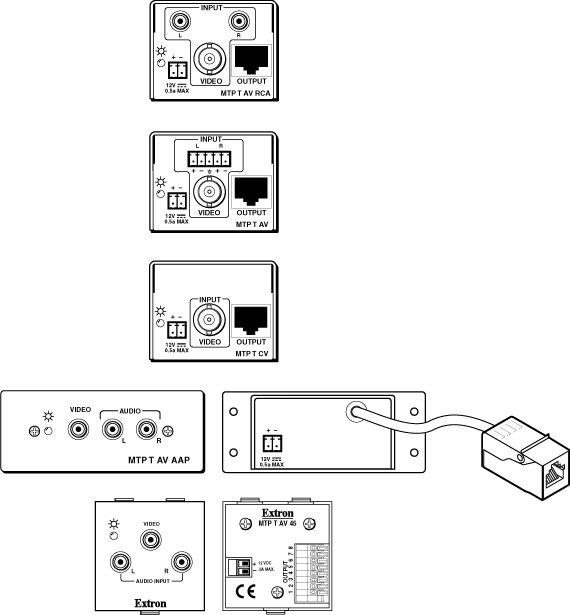 MTP T CV, MTP T AV, & MTP T AV RCA Panel Drawing