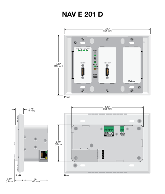 NAV E 201 D Panel Drawing