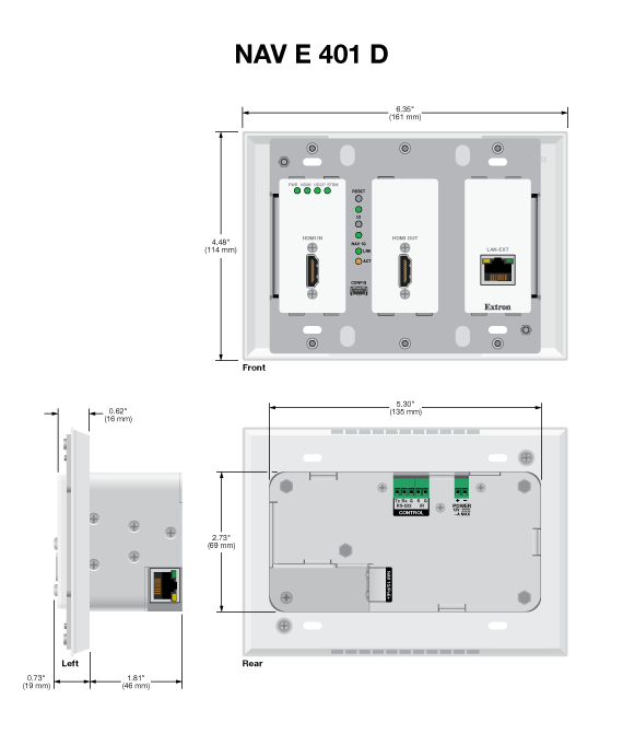 NAV E 401 D Panel Drawing