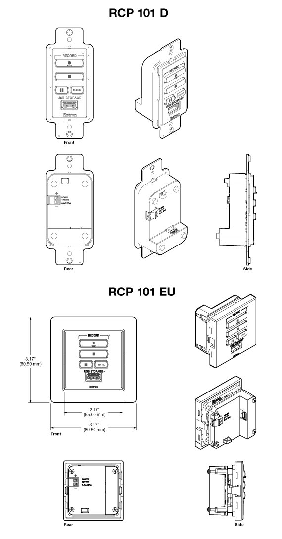 RCP 101 Series Panel Drawing