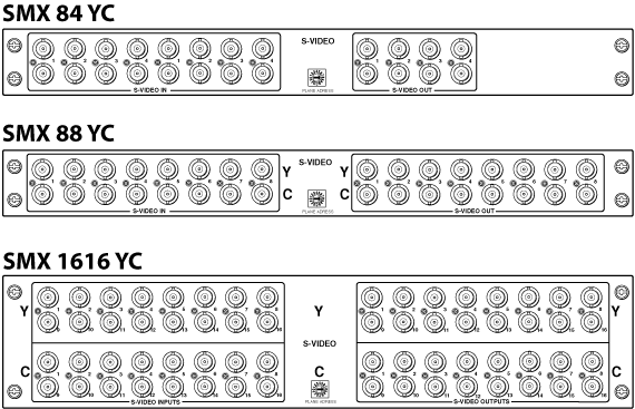 SMX S-video (2 BNC) Series Panel Drawing