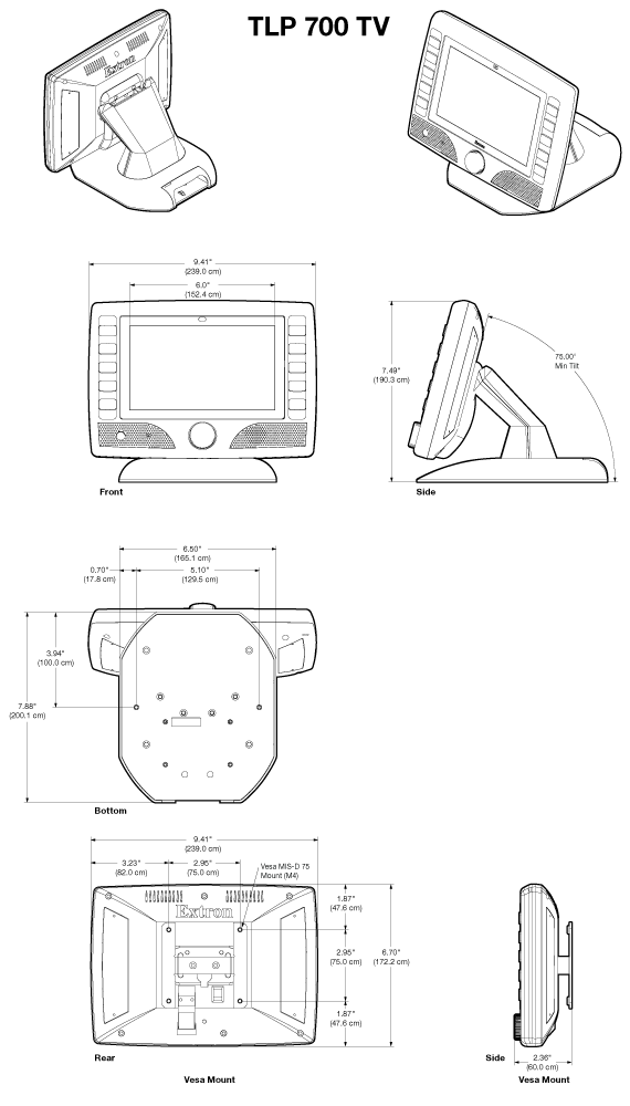 TLP 700TV Panel Drawing