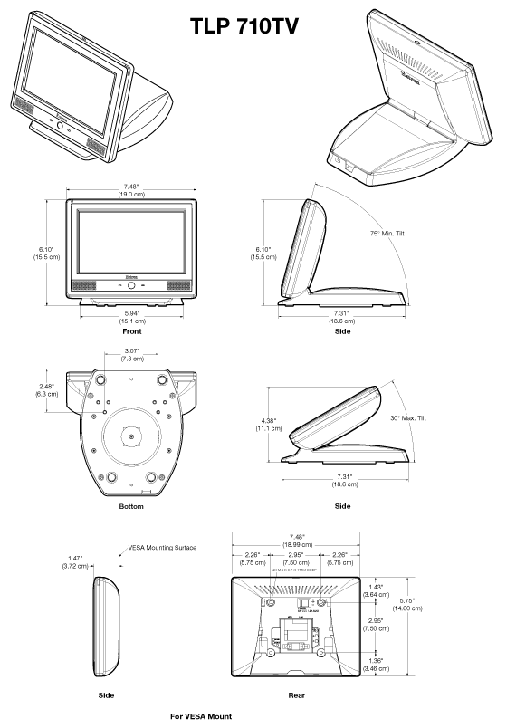 TLP 710TV Panel Drawing