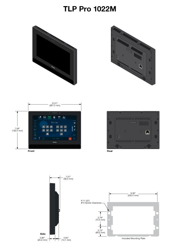 TLP Pro 1022M Panel Drawing