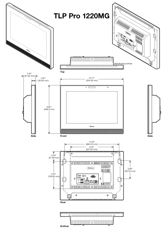 TLP Pro 1220MG Panel Drawing