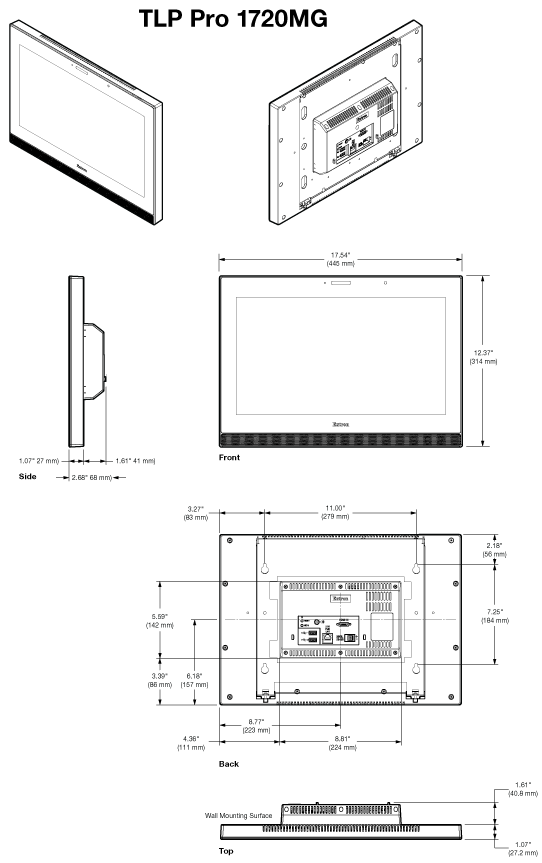 TLP Pro 1720MG Panel Drawing