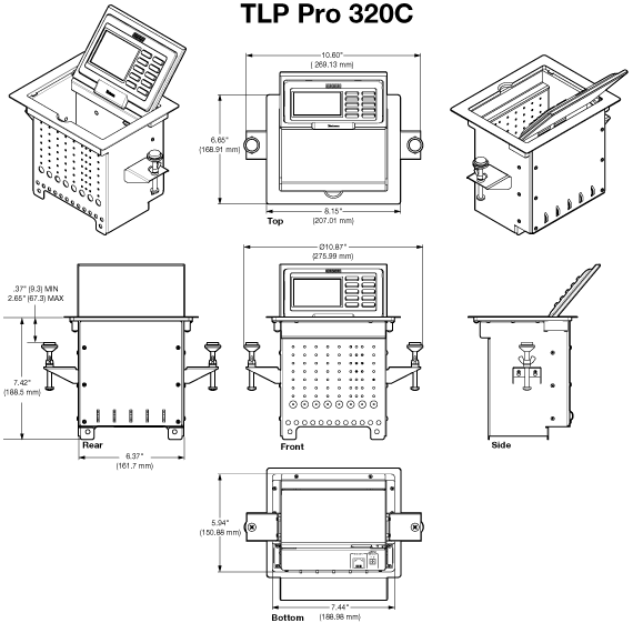 TLP Pro 320C Panel Drawing