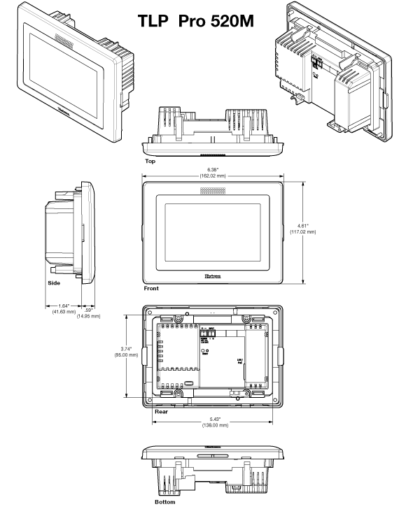 TLP Pro 520M Panel Drawing