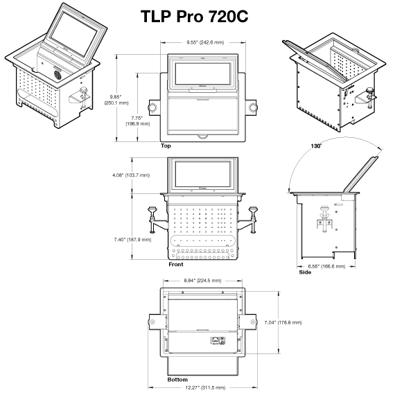 TLP Pro 720C Panel Drawing