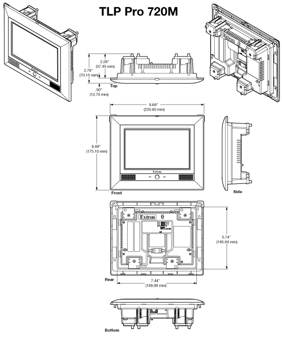 TLP Pro 720M Panel Drawing