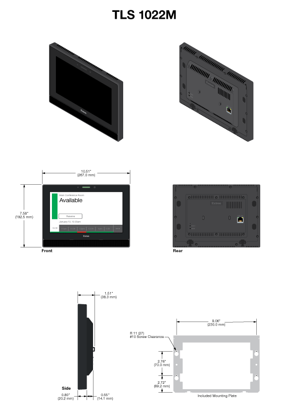 TLS 1022M Panel Drawing