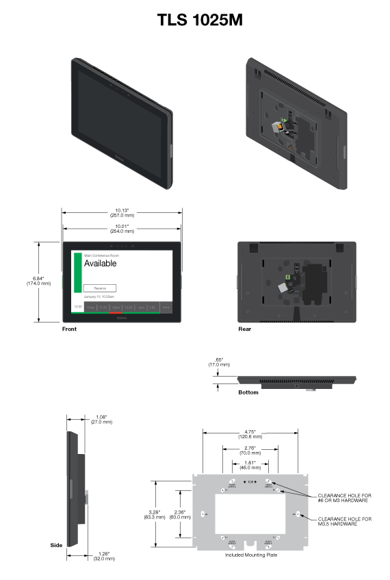 TLS 1025M Panel Drawing