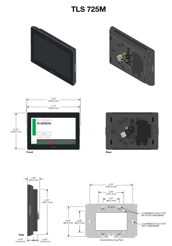 TLS 725M Panel Drawing