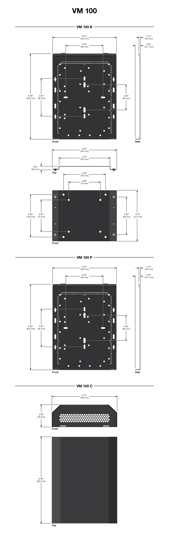 VM 100 Panel Drawing