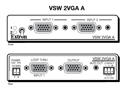 VSW 2VGA A Panel Drawing