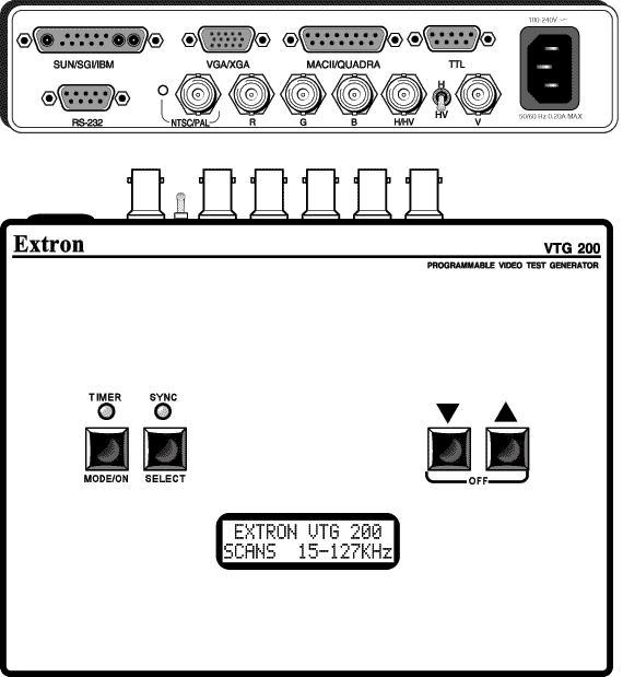 VTG 200 Panel Drawing