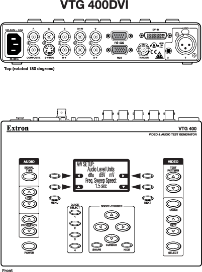 VTG 400DVI Panel Drawing