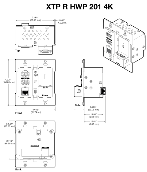 XTP R HWP 201 4K Panel Drawing