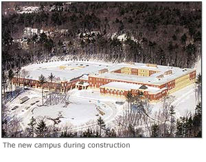 The new campus during construction