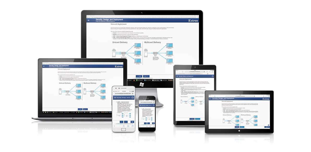 Extron online programs can be completed on a large range of devices, from desktop to tablets to mobile devices.